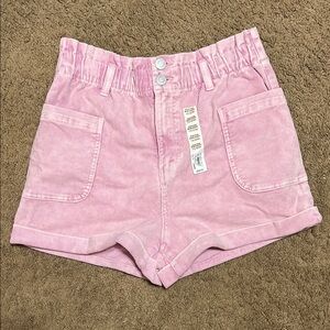 SO Pink High Waist Corduroy Shorts